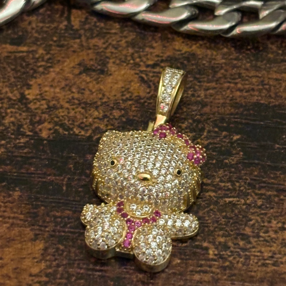 Sterling Silver gold plated Hello Kitty Pendant